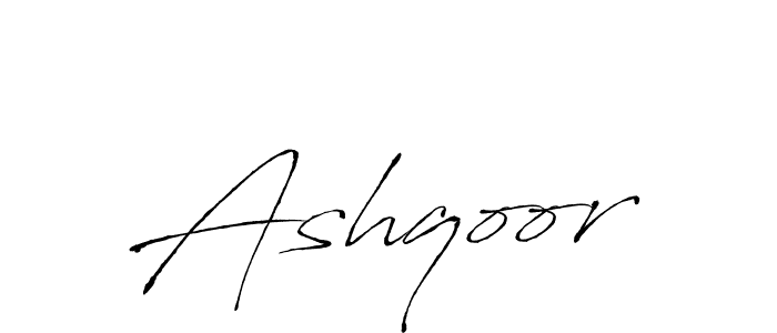Design your own signature with our free online signature maker. With this signature software, you can create a handwritten (Antro_Vectra) signature for name Ashqoor. Ashqoor signature style 6 images and pictures png