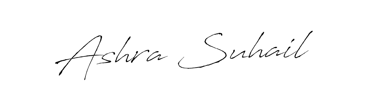 Create a beautiful signature design for name Ashra Suhail. With this signature (Antro_Vectra) fonts, you can make a handwritten signature for free. Ashra Suhail signature style 6 images and pictures png