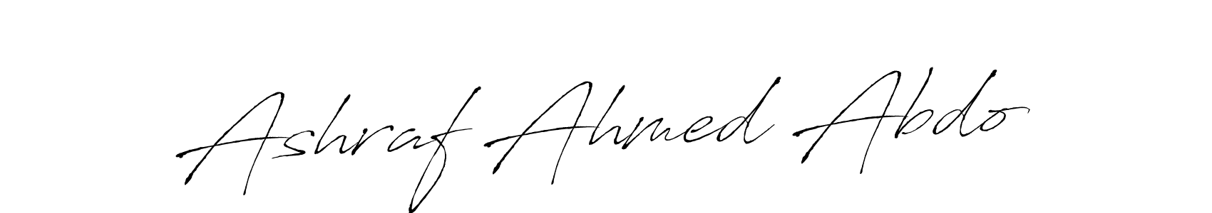 Antro_Vectra is a professional signature style that is perfect for those who want to add a touch of class to their signature. It is also a great choice for those who want to make their signature more unique. Get Ashraf Ahmed Abdo name to fancy signature for free. Ashraf Ahmed Abdo signature style 6 images and pictures png