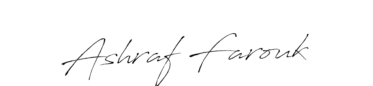 Make a beautiful signature design for name Ashraf Farouk. With this signature (Antro_Vectra) style, you can create a handwritten signature for free. Ashraf Farouk signature style 6 images and pictures png