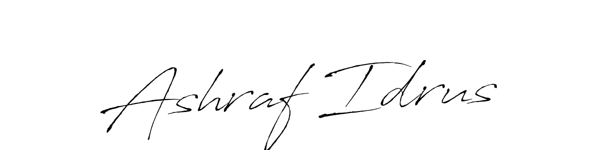 Make a beautiful signature design for name Ashraf Idrus. With this signature (Antro_Vectra) style, you can create a handwritten signature for free. Ashraf Idrus signature style 6 images and pictures png