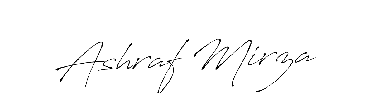 How to make Ashraf Mirza name signature. Use Antro_Vectra style for creating short signs online. This is the latest handwritten sign. Ashraf Mirza signature style 6 images and pictures png