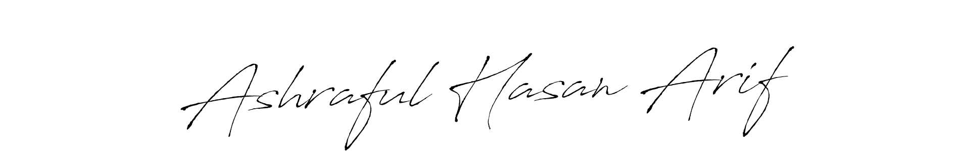 How to make Ashraful Hasan Arif name signature. Use Antro_Vectra style for creating short signs online. This is the latest handwritten sign. Ashraful Hasan Arif signature style 6 images and pictures png