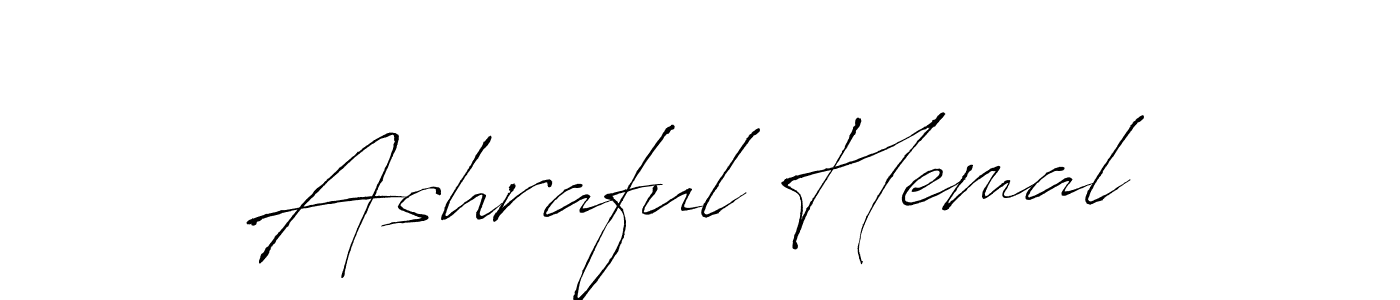 Create a beautiful signature design for name Ashraful Hemal. With this signature (Antro_Vectra) fonts, you can make a handwritten signature for free. Ashraful Hemal signature style 6 images and pictures png