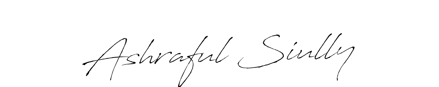 You can use this online signature creator to create a handwritten signature for the name Ashraful Siully. This is the best online autograph maker. Ashraful Siully signature style 6 images and pictures png