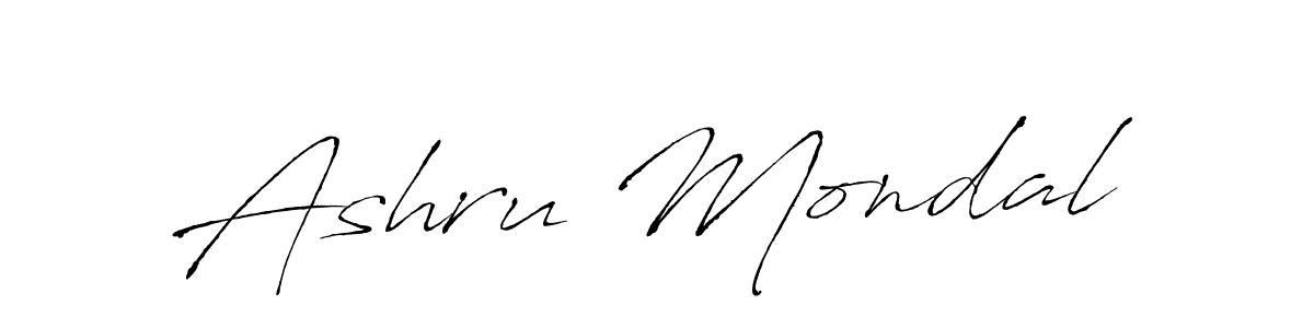 How to make Ashru Mondal name signature. Use Antro_Vectra style for creating short signs online. This is the latest handwritten sign. Ashru Mondal signature style 6 images and pictures png