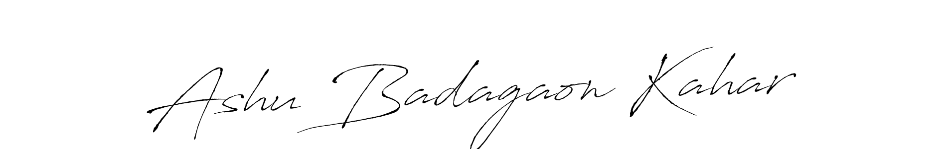 Design your own signature with our free online signature maker. With this signature software, you can create a handwritten (Antro_Vectra) signature for name Ashu Badagaon Kahar. Ashu Badagaon Kahar signature style 6 images and pictures png