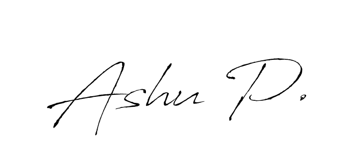 Similarly Antro_Vectra is the best handwritten signature design. Signature creator online .You can use it as an online autograph creator for name Ashu P.. Ashu P. signature style 6 images and pictures png