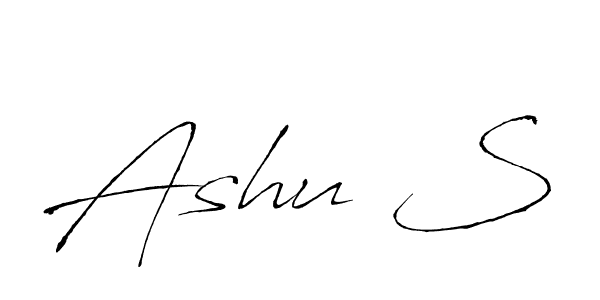 Make a beautiful signature design for name Ashu S. With this signature (Antro_Vectra) style, you can create a handwritten signature for free. Ashu S signature style 6 images and pictures png