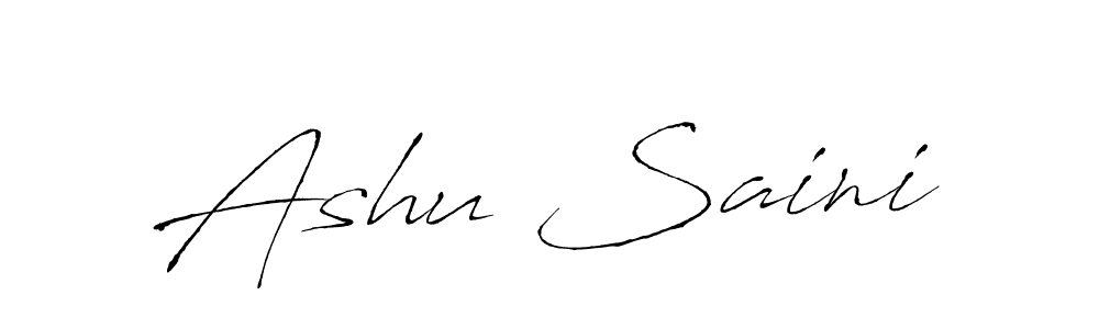 Create a beautiful signature design for name Ashu Saini. With this signature (Antro_Vectra) fonts, you can make a handwritten signature for free. Ashu Saini signature style 6 images and pictures png