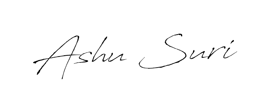 The best way (Antro_Vectra) to make a short signature is to pick only two or three words in your name. The name Ashu Suri include a total of six letters. For converting this name. Ashu Suri signature style 6 images and pictures png