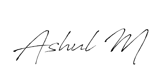 Make a beautiful signature design for name Ashul M. With this signature (Antro_Vectra) style, you can create a handwritten signature for free. Ashul M signature style 6 images and pictures png