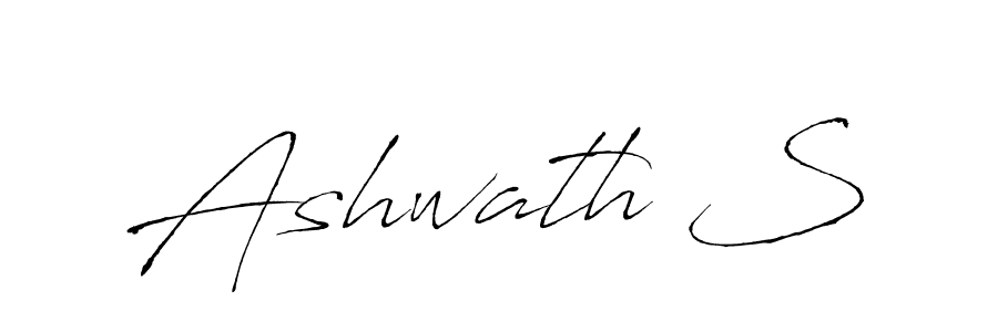 The best way (Antro_Vectra) to make a short signature is to pick only two or three words in your name. The name Ashwath S include a total of six letters. For converting this name. Ashwath S signature style 6 images and pictures png