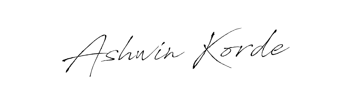 Make a beautiful signature design for name Ashwin Korde. With this signature (Antro_Vectra) style, you can create a handwritten signature for free. Ashwin Korde signature style 6 images and pictures png