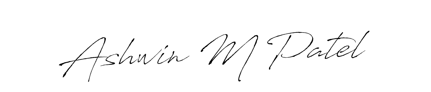 Create a beautiful signature design for name Ashwin M Patel. With this signature (Antro_Vectra) fonts, you can make a handwritten signature for free. Ashwin M Patel signature style 6 images and pictures png