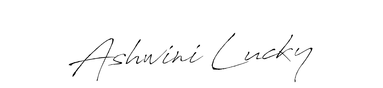 Also we have Ashwini Lucky name is the best signature style. Create professional handwritten signature collection using Antro_Vectra autograph style. Ashwini Lucky signature style 6 images and pictures png