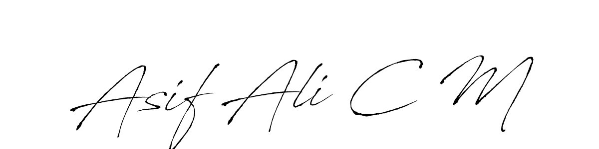 Asif Ali C M stylish signature style. Best Handwritten Sign (Antro_Vectra) for my name. Handwritten Signature Collection Ideas for my name Asif Ali C M. Asif Ali C M signature style 6 images and pictures png