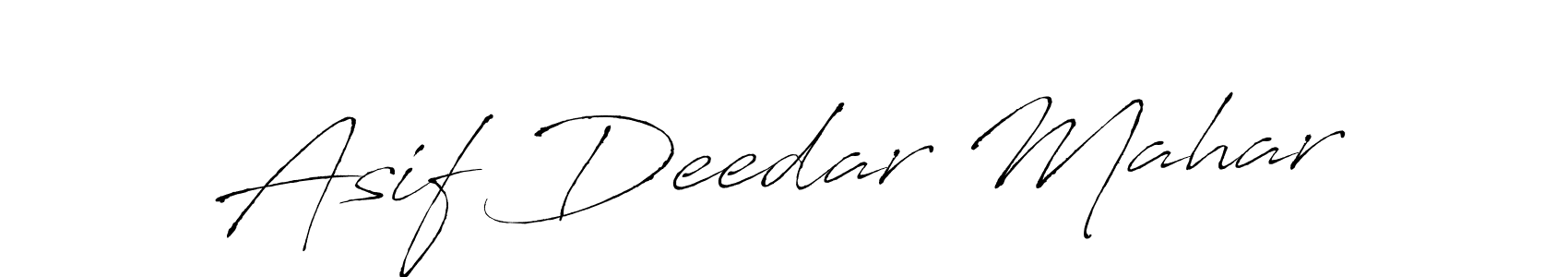 Create a beautiful signature design for name Asif Deedar Mahar. With this signature (Antro_Vectra) fonts, you can make a handwritten signature for free. Asif Deedar Mahar signature style 6 images and pictures png