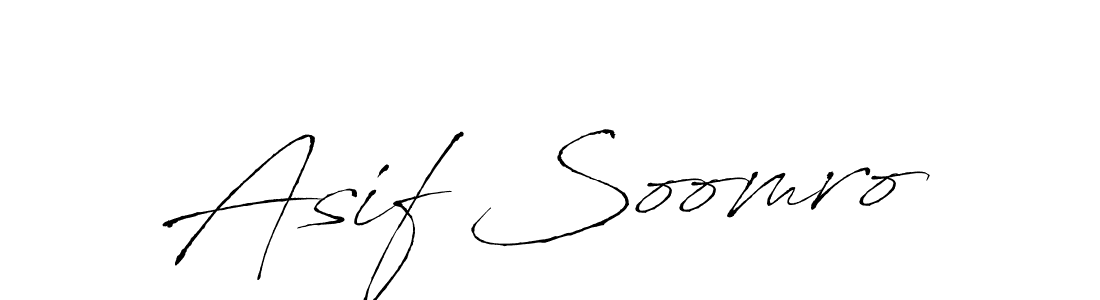 Make a beautiful signature design for name Asif Soomro. With this signature (Antro_Vectra) style, you can create a handwritten signature for free. Asif Soomro signature style 6 images and pictures png