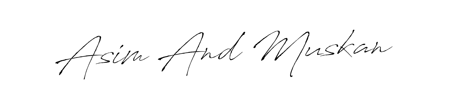 Create a beautiful signature design for name Asim And Muskan. With this signature (Antro_Vectra) fonts, you can make a handwritten signature for free. Asim And Muskan signature style 6 images and pictures png