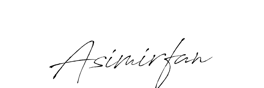 How to make Asimirfan name signature. Use Antro_Vectra style for creating short signs online. This is the latest handwritten sign. Asimirfan signature style 6 images and pictures png