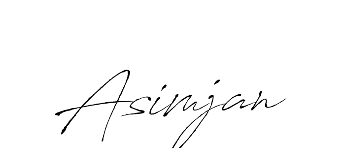 The best way (Antro_Vectra) to make a short signature is to pick only two or three words in your name. The name Asimjan include a total of six letters. For converting this name. Asimjan signature style 6 images and pictures png