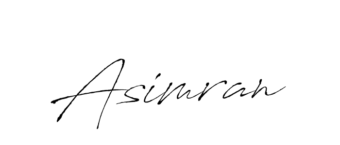 The best way (Antro_Vectra) to make a short signature is to pick only two or three words in your name. The name Asimran include a total of six letters. For converting this name. Asimran signature style 6 images and pictures png