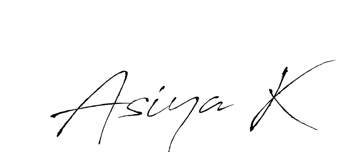 if you are searching for the best signature style for your name Asiya K. so please give up your signature search. here we have designed multiple signature styles  using Antro_Vectra. Asiya K signature style 6 images and pictures png