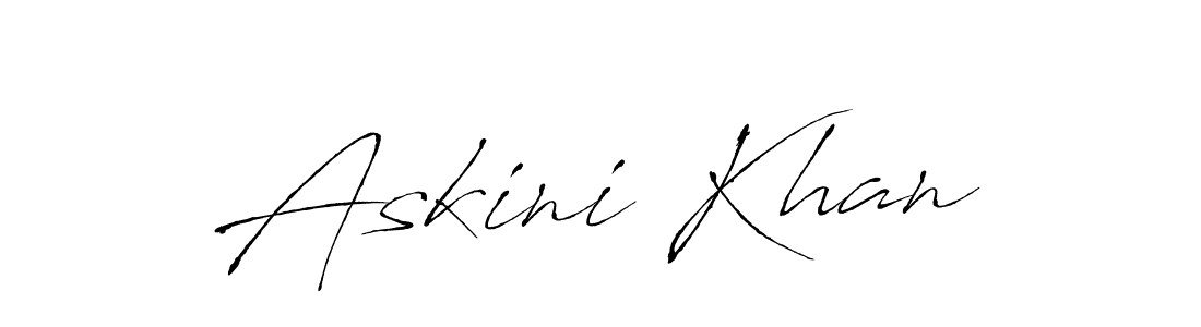 How to make Askini Khan name signature. Use Antro_Vectra style for creating short signs online. This is the latest handwritten sign. Askini Khan signature style 6 images and pictures png