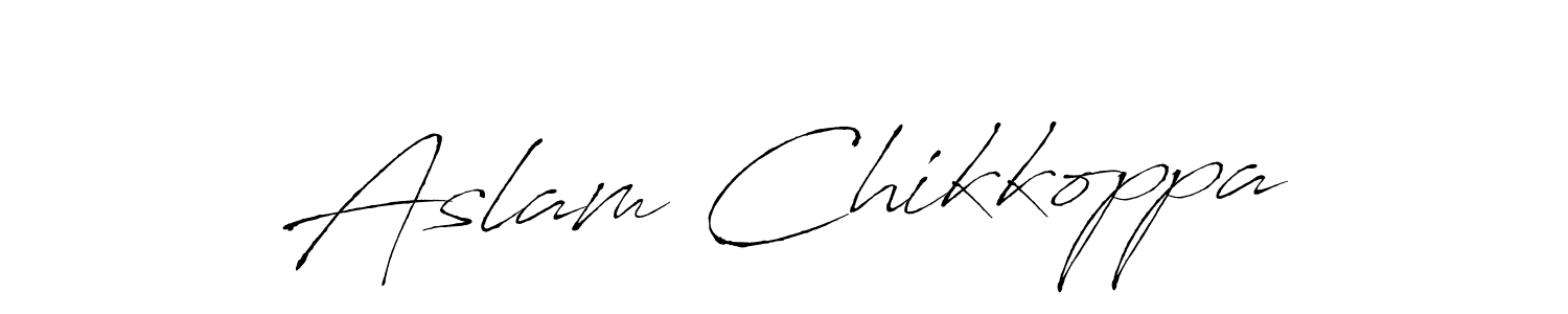 Make a beautiful signature design for name Aslam Chikkoppa. With this signature (Antro_Vectra) style, you can create a handwritten signature for free. Aslam Chikkoppa signature style 6 images and pictures png