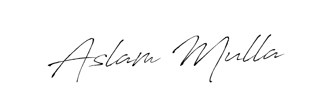 Use a signature maker to create a handwritten signature online. With this signature software, you can design (Antro_Vectra) your own signature for name Aslam Mulla. Aslam Mulla signature style 6 images and pictures png