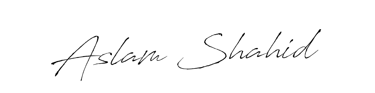 Aslam Shahid stylish signature style. Best Handwritten Sign (Antro_Vectra) for my name. Handwritten Signature Collection Ideas for my name Aslam Shahid. Aslam Shahid signature style 6 images and pictures png