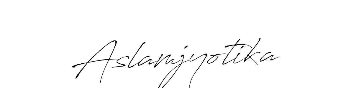 How to make Aslamjyotika signature? Antro_Vectra is a professional autograph style. Create handwritten signature for Aslamjyotika name. Aslamjyotika signature style 6 images and pictures png