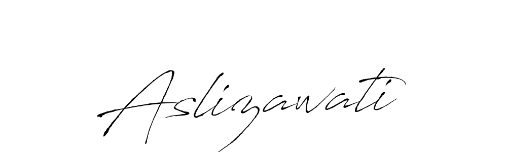 How to make Aslizawati name signature. Use Antro_Vectra style for creating short signs online. This is the latest handwritten sign. Aslizawati signature style 6 images and pictures png