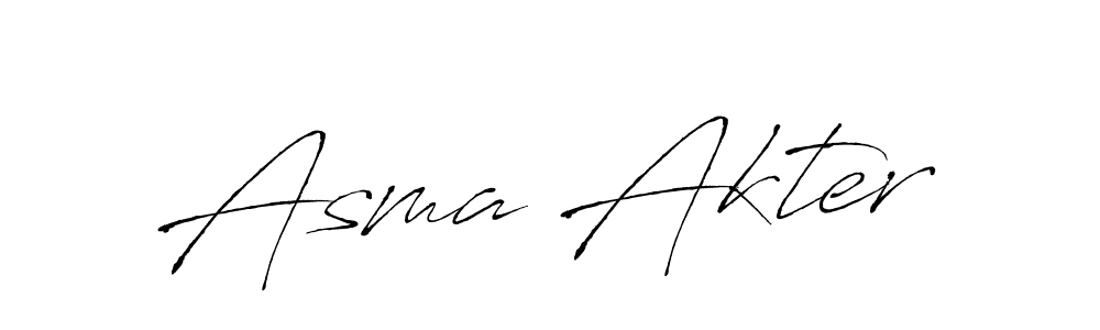 How to make Asma Akter name signature. Use Antro_Vectra style for creating short signs online. This is the latest handwritten sign. Asma Akter signature style 6 images and pictures png