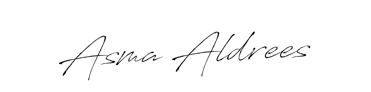 The best way (Antro_Vectra) to make a short signature is to pick only two or three words in your name. The name Asma Aldrees include a total of six letters. For converting this name. Asma Aldrees signature style 6 images and pictures png