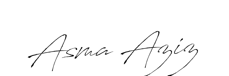 Design your own signature with our free online signature maker. With this signature software, you can create a handwritten (Antro_Vectra) signature for name Asma Aziz. Asma Aziz signature style 6 images and pictures png