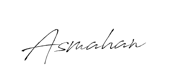 Design your own signature with our free online signature maker. With this signature software, you can create a handwritten (Antro_Vectra) signature for name Asmahan. Asmahan signature style 6 images and pictures png