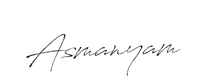 How to make Asmanyam name signature. Use Antro_Vectra style for creating short signs online. This is the latest handwritten sign. Asmanyam signature style 6 images and pictures png