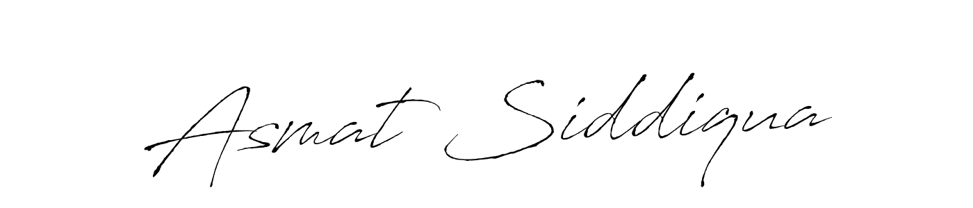 Design your own signature with our free online signature maker. With this signature software, you can create a handwritten (Antro_Vectra) signature for name Asmat Siddiqua. Asmat Siddiqua signature style 6 images and pictures png