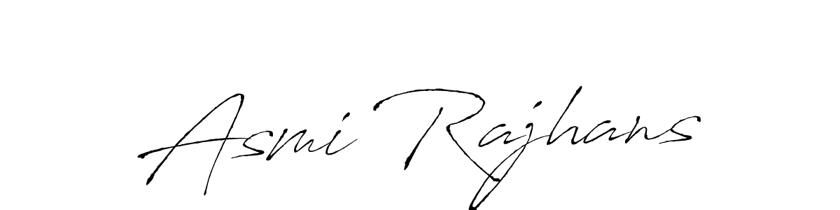 The best way (Antro_Vectra) to make a short signature is to pick only two or three words in your name. The name Asmi Rajhans include a total of six letters. For converting this name. Asmi Rajhans signature style 6 images and pictures png