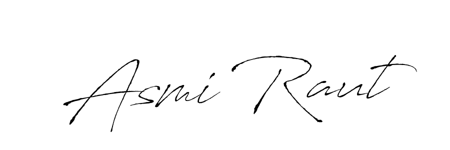 How to make Asmi Raut name signature. Use Antro_Vectra style for creating short signs online. This is the latest handwritten sign. Asmi Raut signature style 6 images and pictures png