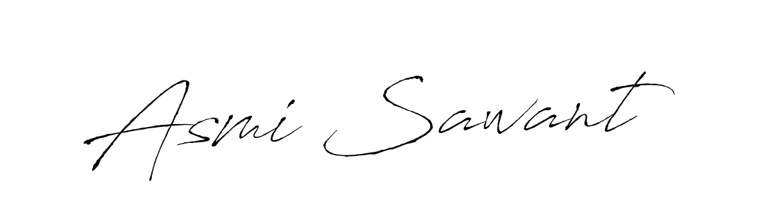 How to make Asmi Sawant name signature. Use Antro_Vectra style for creating short signs online. This is the latest handwritten sign. Asmi Sawant signature style 6 images and pictures png