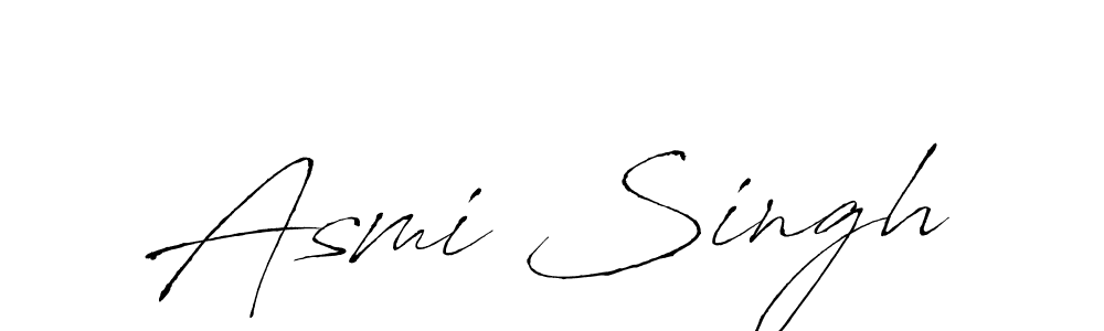 Design your own signature with our free online signature maker. With this signature software, you can create a handwritten (Antro_Vectra) signature for name Asmi Singh. Asmi Singh signature style 6 images and pictures png