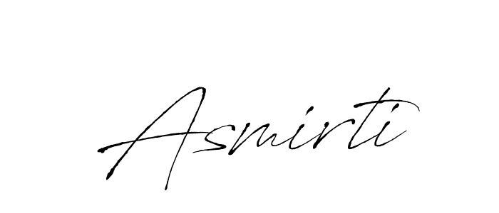 Make a beautiful signature design for name Asmirti. With this signature (Antro_Vectra) style, you can create a handwritten signature for free. Asmirti signature style 6 images and pictures png