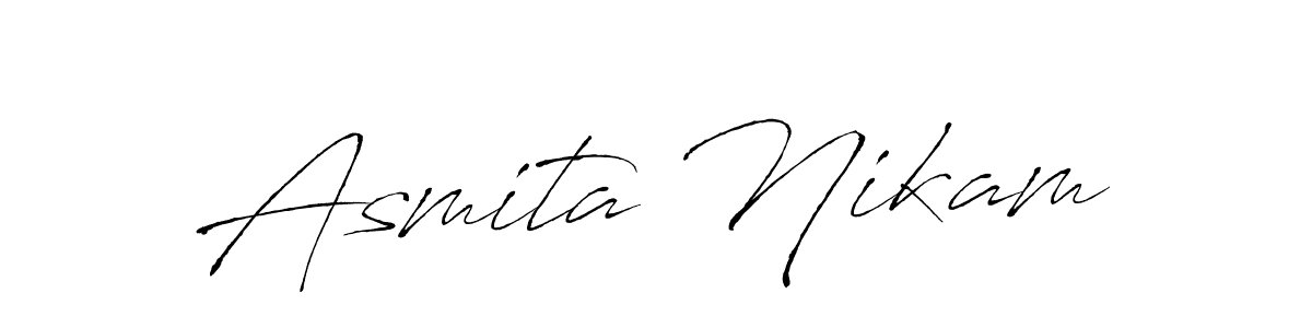 You should practise on your own different ways (Antro_Vectra) to write your name (Asmita Nikam) in signature. don't let someone else do it for you. Asmita Nikam signature style 6 images and pictures png