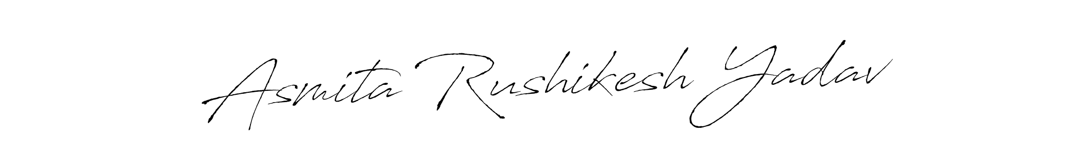 The best way (Antro_Vectra) to make a short signature is to pick only two or three words in your name. The name Asmita Rushikesh Yadav include a total of six letters. For converting this name. Asmita Rushikesh Yadav signature style 6 images and pictures png