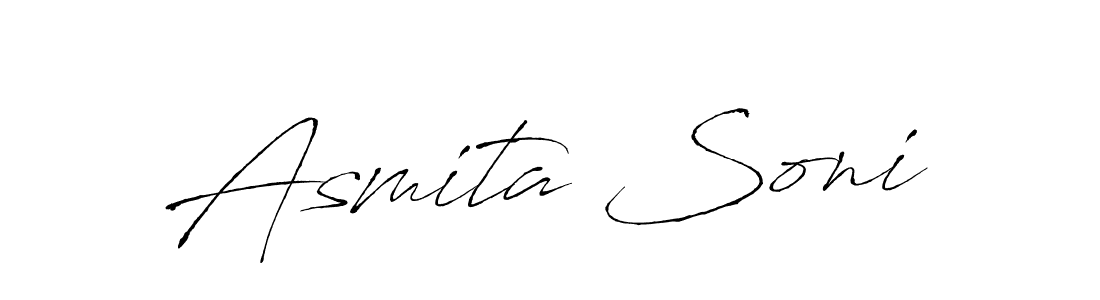 Design your own signature with our free online signature maker. With this signature software, you can create a handwritten (Antro_Vectra) signature for name Asmita Soni. Asmita Soni signature style 6 images and pictures png