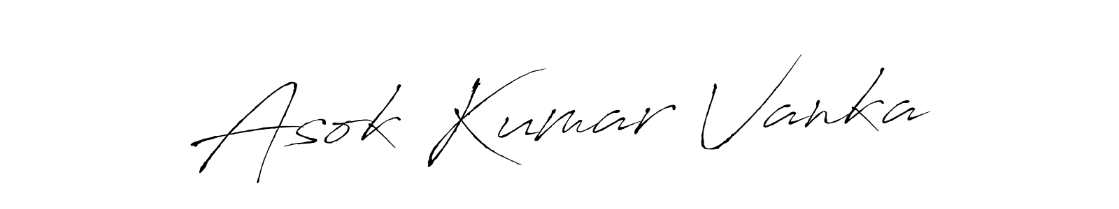 The best way (Antro_Vectra) to make a short signature is to pick only two or three words in your name. The name Asok Kumar Vanka include a total of six letters. For converting this name. Asok Kumar Vanka signature style 6 images and pictures png
