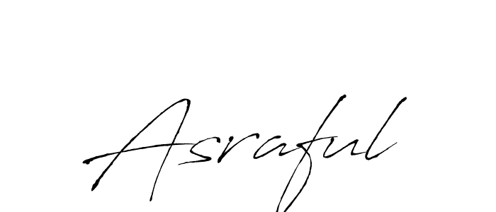 Design your own signature with our free online signature maker. With this signature software, you can create a handwritten (Antro_Vectra) signature for name Asraful. Asraful signature style 6 images and pictures png